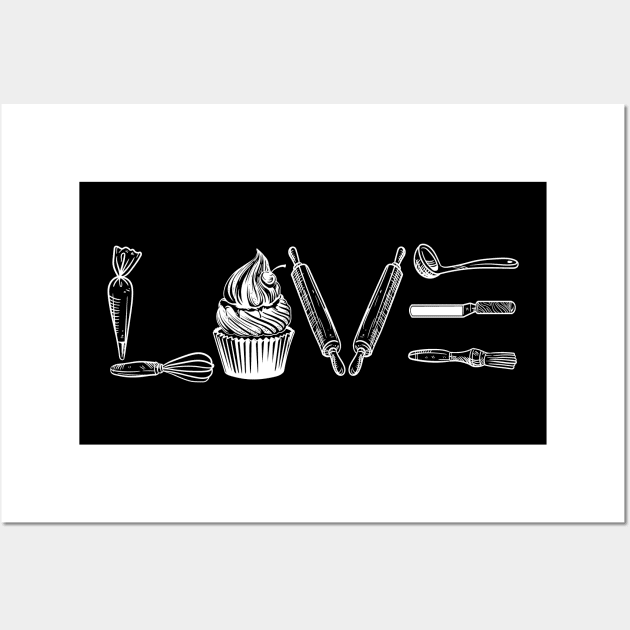 Cupcake Love Baker Wall Art by captainmood